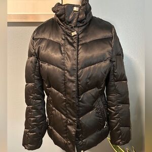 Descente Black Satin snow parka jacket Sz 8